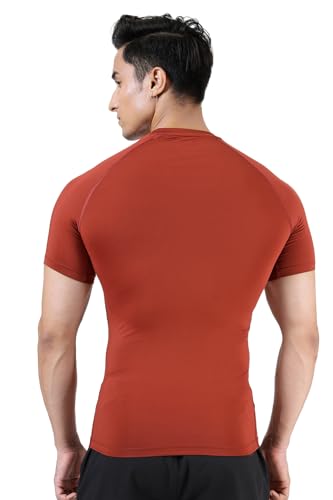 Image of FUAARK Men's Half Sleeve Compression T-Shirt - Athletic Base Layer for Fitness