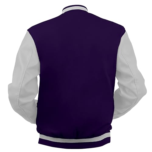 Image of Baseball Wool Letterman Varsity Faux Leather Sleeve For Men | Wool Varsity Bomber Jacket