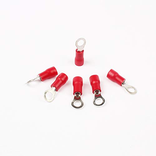 Borne électrique RV1.25-4 de haute précision et connecteur de fil isolé rouge