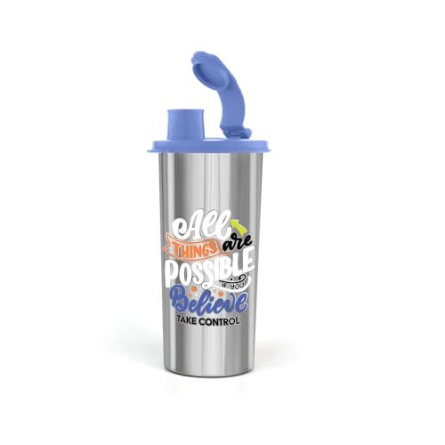 Image of SignoraWare Jumbo Stylish Stainless Steel Sipper | Airtight & Leakproof Lid | Easy to Clean & Carry | Ideal for Kids, Office, Gym, Travel, School & Outdoor Use (500ml | Blue)