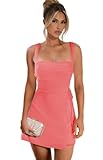 Dessiny Short Satin Homecoming Dresses for Teens 2025 Coral 9th Grade Graduation Dresses Spaghetti Strap Sweet 16 Party Gowns with Bow US6