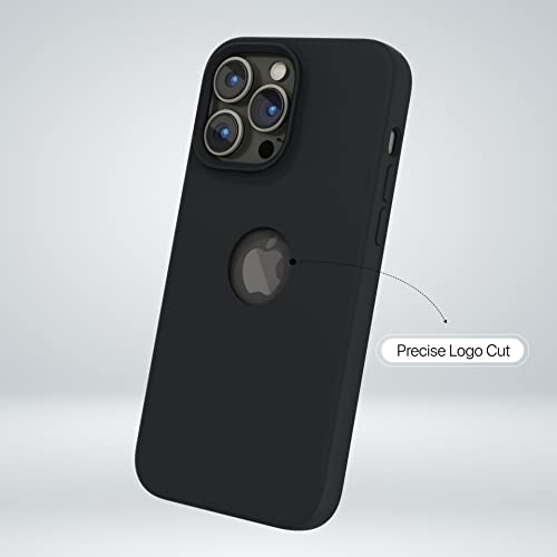 Image of eller sante Liquid Silicon Logo-Cut for iPhone 14 Pro Case Cover, Soft TPU, Shockproof, Scratch Resistant, 6 Feet Drop Protection, Compatible with iPhone 14 Pro Back Cover - Black