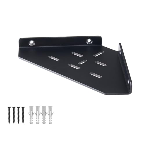 Corner Wall Mounted Aluminum Alloy Shelf (Black)