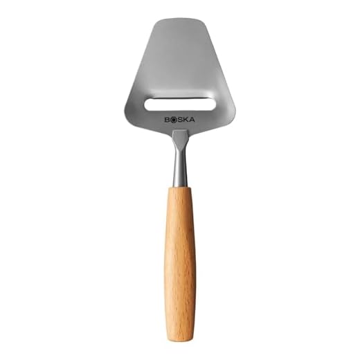 BOSKA Amigo Kaasschaaf Small, kleine schaaf voor rijpe en oude kaas, ergonomische handgreep, hoogwaardig roestvrij staal, beukenhout, ook voor het schaven van groenten