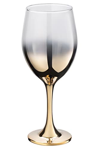 Vikko Décor Gold Ombre Wine Glasses, 11.5 Ounce Fancy Wine Glasses With Stem For Red And White Wine, Thick And Durable, Dishwasher Safe Goblets, Great Gift Idea, Set Of 6 Decorative Wine Glasses #TOP5