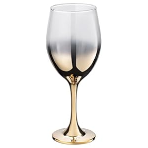 Vikko Décor Gold Ombre White Wine Glasses | Thick and Durable – Dishwasher Safe – 11.5 Ounce Cup – Great Gift Idea – Set of 12 Wine Glasses
