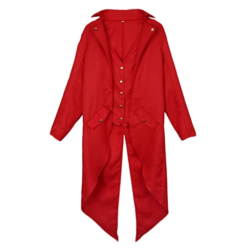 Manteau gothique homme rouge XL veste victorienne steampunk rétro