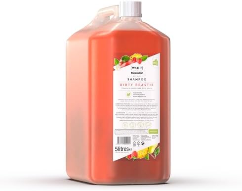WAHL Dirty Beastie Dog Shampoo - 5 l, Concentrado 32:1, fórmula Vegana para pelajes sucios, Gruesos o enmarañados, Limpia y desodoriza