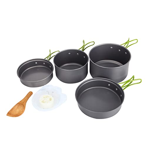 BESPORTBLE Portable Soup Pot 2-3 Person Camping Cook Set Collapsible Bowls Cooking Utensils Outdoor Cookware Kit