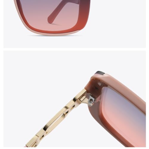 Lunettes de soleil de luxe grande monture verres dégradés tendances