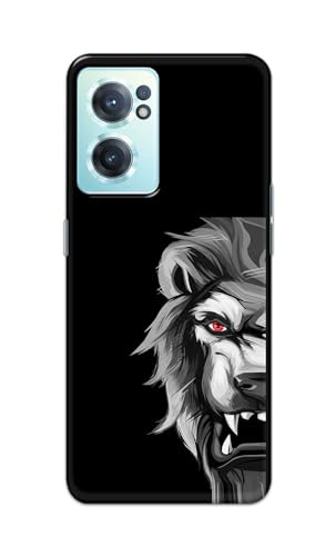 Image of PRINTFIDAA Plastic Printed Hard Back Cover Case For Oneplus Nord Ce 2 5G Back Cover (Angry Lion) -112, Multi