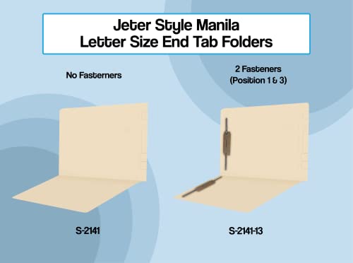 Doctor Stuff Manila File Folders - Letter Size Reinforced Jeter Match End Tab Folder Printed Tic Marks And 2" Bonded Fasteners On Inside Front And Inside Back, 11 Pt Manila Stock, Box Of 50 #TOP2