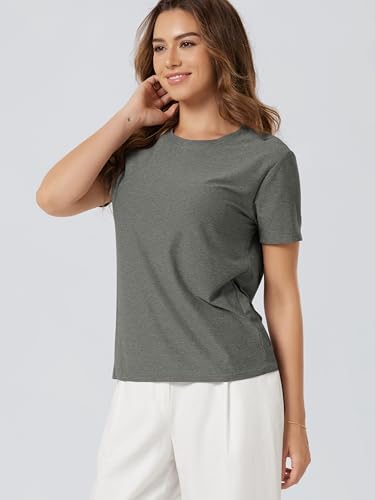 Image of ODODOS Women's Performance Cropped Tee Ultra Soft odSTRATUM Tech Short Sleeve Relaxed Top Crew Neck T-Shirts