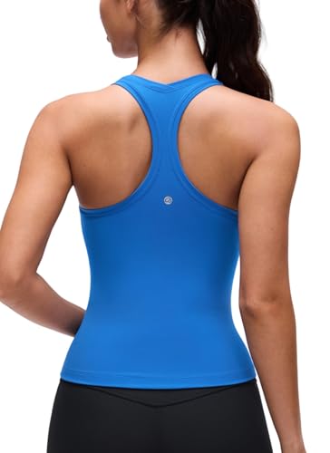 Image of CRZ YOGA Butterluxe Racerback Tank Waist Length | Yoga, Extremely Soft, Tight Fit, Scoop Neck, Sleeveless Tops for Women