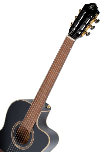 Ortega Guitars 6 String Performer Series Solid Top Thinline Crossover Acoustic-Electric Nylon Classical Guitar W/Bag, Right (Rce138-T4Bk) #TOP4
