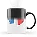 MUG Magique qui change de couleur sensible à la chaleur - Thermosensible - en céramique au motif France Drapeau Peinture