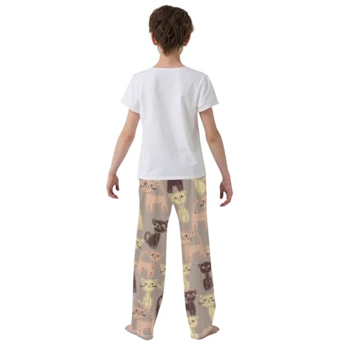 Boys' Pants Cute Cats Decor Long Bottoms Jogger Pants Elastic Waist Trousers with Pockets S-XL3