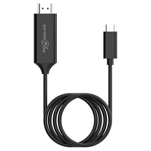 Porodo Blue Type-C to HDMI Ultra HD Cable 2M 4K - Black