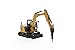 Diecast Masters CAT Caterpillar 308 CR Next Generation Mini Hydraulic Excavator with Work Tools and Operator High Line Series 1/50 Model 85596
