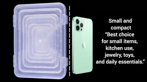 Image of Small Storage Boxes container with Lock Lid (Size No. -1,2,3,4,5,6,7) Set Of 7 boxes,Plastic,transparent,storage boxes,chudi set organiser