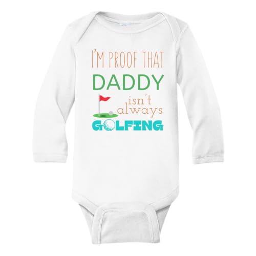 Image of MangoHouse I'm Proof That Daddy Isn't Always Golfing Baby Bodysuit, Newborn Outfit, Baby Clothes, Gift for Children