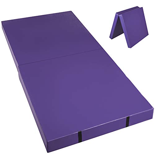 Happybuy Junior Practice Mat 6x3x4 inches Purple Folding Gym Mat High Density Folding