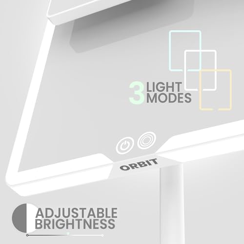 LUNA London ORBIT LED Vanity Mirror with Lights, 7X/1X Magnification, Dimmable & USB-C Rechargeable Tabletop Mirror - Alpine White - Image 3