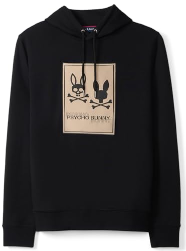Psycho Bunny Men's Monroe Twill Patch Fleece Hoodie