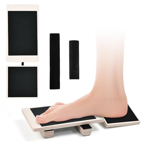 Zuxbolf Planche Pedana Propriocettiva,Tavoletta Propriocettiva a Gamba Singola,Antiscivolo Tavola Lequilibrio Piede In Legno,Trainer per Caviglia e Piede in Legno