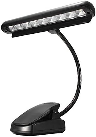Touch lamp Flexible 10 LEDs Clip-On Music Stand Lamp Light Orchestra Book Reading Lamp LED Piano Table Lamp with AC Adapter USB Cable