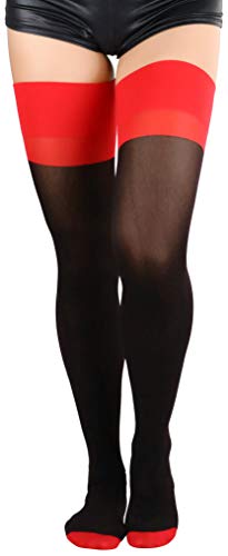 Image of ToBeInStyle Nylon Two Toned Cuban Heel Closed Toes Stockings