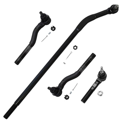 Detroit Axle - Front 4pc Tie Rods Kit for 2007-2017 Jeep Wrangler 2018 Wrangler JK Outer Inner Tie Rods Drag Links 2008 2009 2010 2011 2012 2013 2014 2015 2016 Replacement