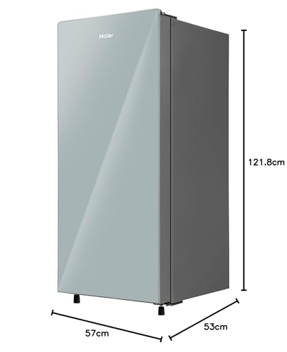 Image of Haier 190L 3 Star Direct Cool Single Door Refrigerator|Premium Glass Finish|3 Toughened Glass Shelves|Large Veg Box|1 Hour Icing Technology|Easy Clean Back (HRD-2103CMG-P, Mirror Glass)