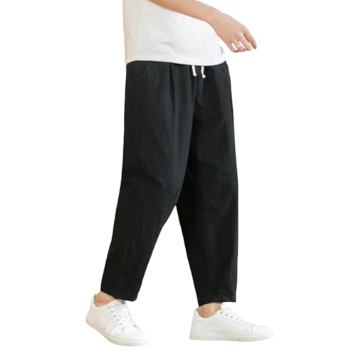Pantalon long d'été homme en coton et lin ample de style coréen