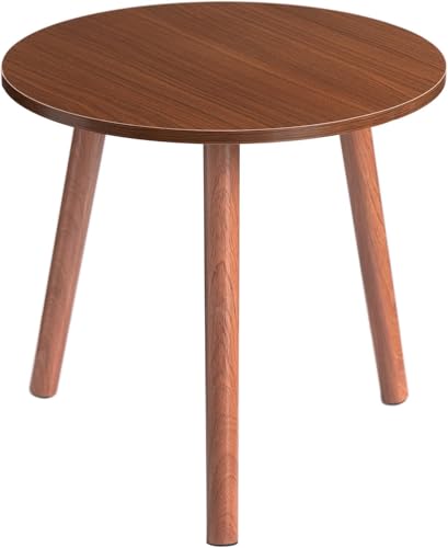 Image of BROWN ART SHOPPEE Coffee Table Faux Marble Design Table Side Table, Round Solid Wood End Table Coffee Table Flower Stand Sofa Side For Living Room Balcony Furniture Decor Corner table-15x15x18 (Brown)
