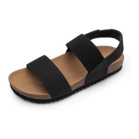 DREAM PAIRS Sandalias Planas Mujer Verano Negro Cover