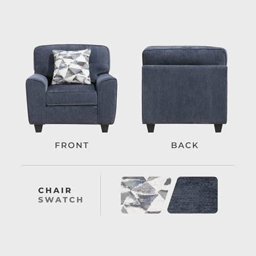 Sillón Estándar Plegable Chenille Azul miniatura 4