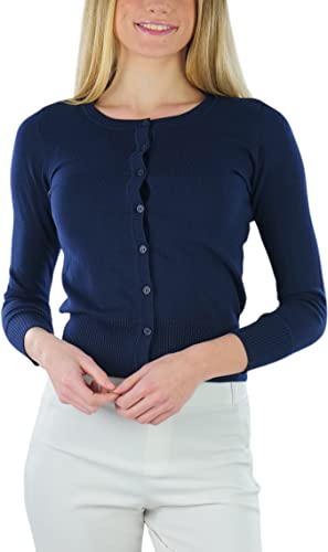 Image of ToBeInStyle Women's Long Sleeve Button Down V-Neck Cardigan
