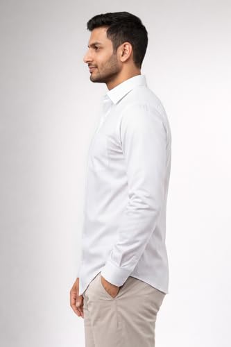 Image of Men's Solid Casual Shirt | Casual Plain Button Down Shirt for Men | Regular Fit Full Sleeves Smart Formal & Casual Wear