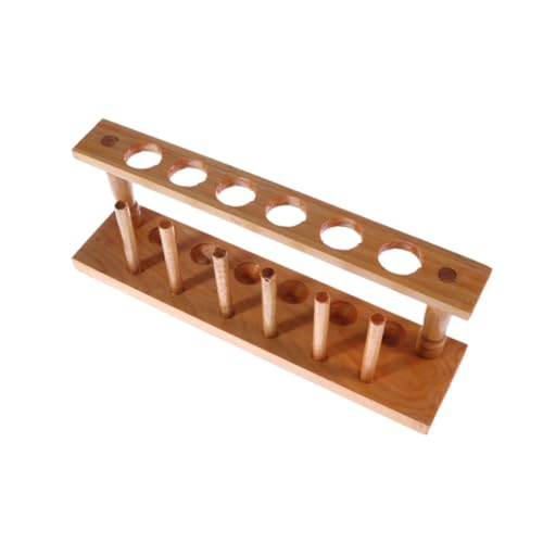 LALAFINA 木製試験管立て孔 軽量持ち運び便利 耐酸アルカリ腐食学校実験用ラボ用品 試験管収納と排水に