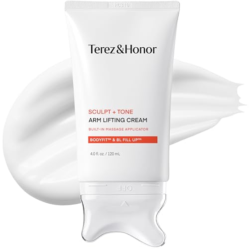 TEREZ & HONOR Sculpt + Tone Arm Cream - Korean Gua Sha Firming & Tightening Cream with Retinol Liposome Caffeine Collagen & Proteins for Crepey Skin Smoother Texture & Improved Elasticity 4 fl oz