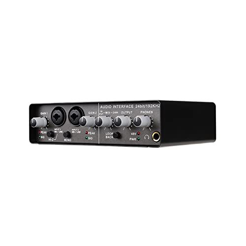 mezclador profesional Tarjeta de sonido de audio profesional Q-24 con guitarra eléctrica de monitor...