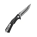 CRKT Tighe Tac Two EDC Folding Pocket Knife: Everyday Carry, Satin Blade, Button Lock, Tighe Ball Bearings, Textured Nylon Handle, Deep Carry Pocket Clip 5230