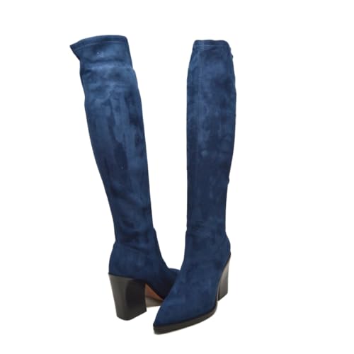 Amsterdam Women's Faux Suede Over The Knee High Heel Boots