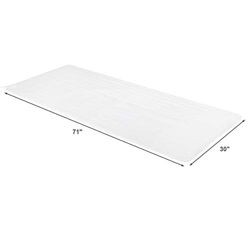 Image of Giantex Massage Table Warmer, Heated Mattress Pad, Electric Heating Pad with 5 Heat Settings, 12 Ft Cord and Overheat Protection, Digital Timer, 71 x 30 Inches Massage Bed Warmer for Spa Table, White