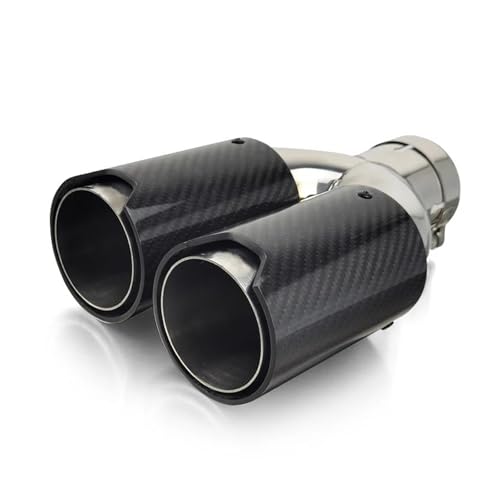 Embout pot d'échappement double carbone tuyau silencieux voiture In51 Out93