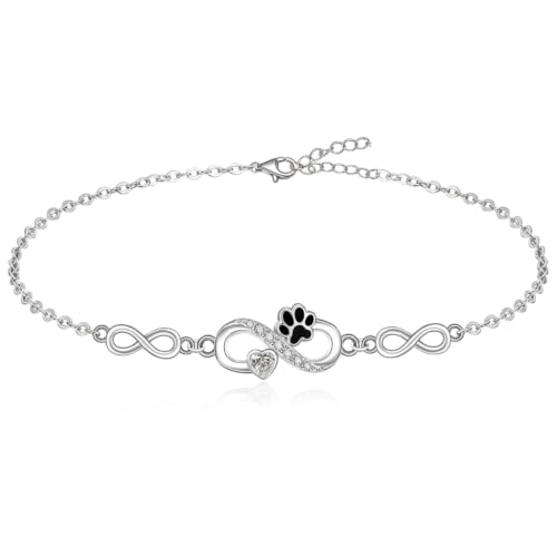 Tobillera huella de perro y gato regalo de la madre o cumpleaños