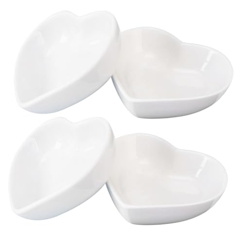 Ciieeo 4pièces Lot Assiettes Cœur Céramique Décoratives Légères Pour Table Bureau Photo Cuisine