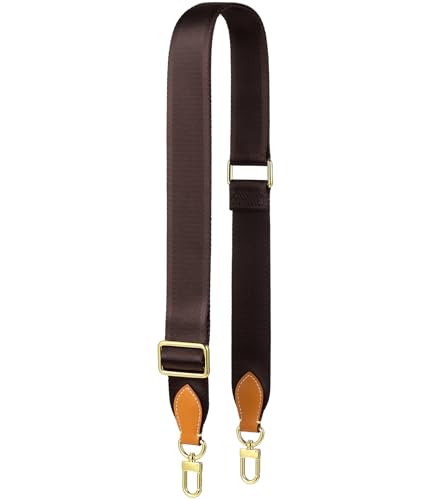Adjustable Canvas Crossbody Strap for Designer Purse, Brown - Main Image