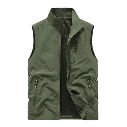 Veste de travail sans manches homme multi-poches gilet léger fermeture éclair
